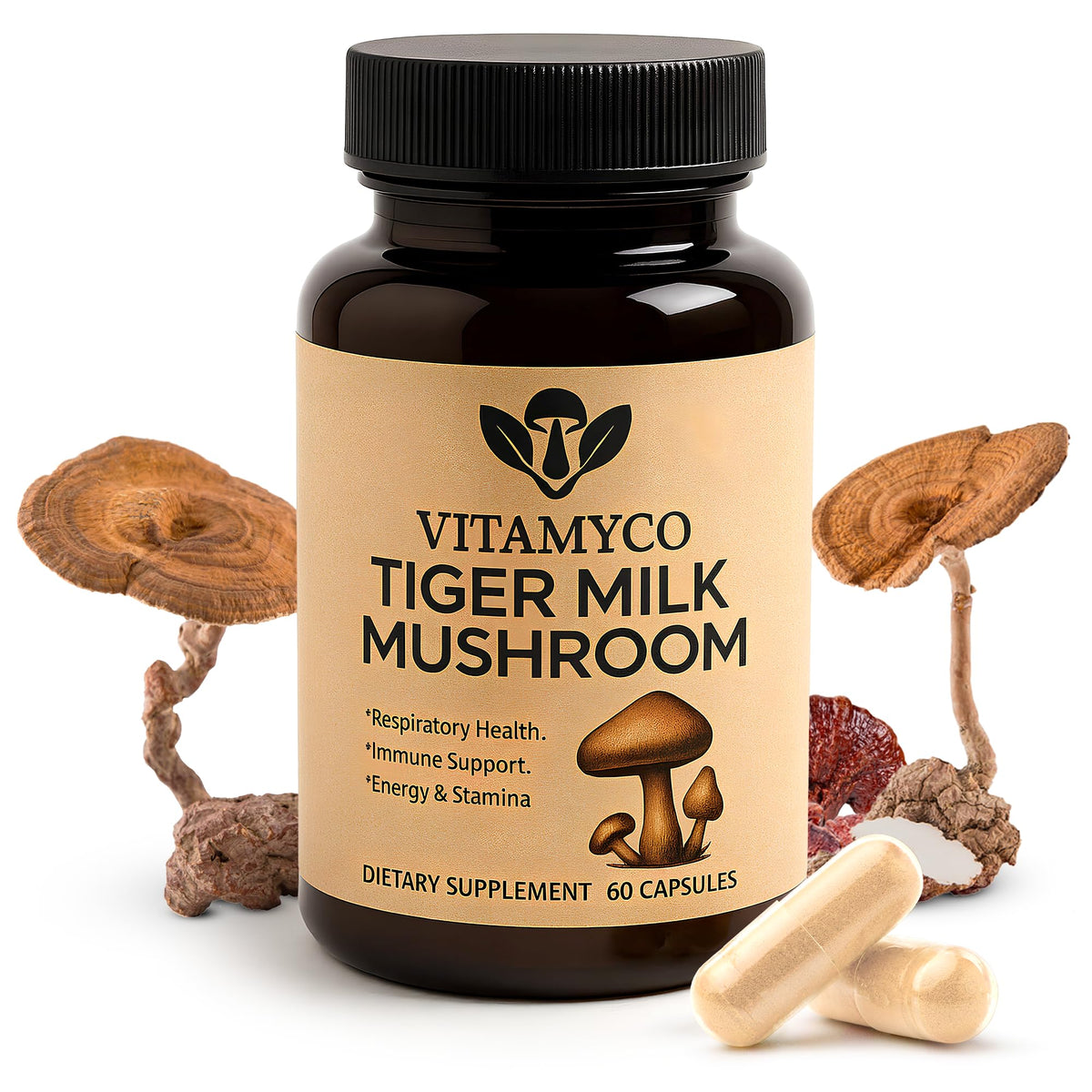Vitamyco Champignon Lait Tigre 60 capsules vue de face