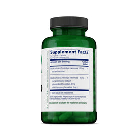 Vitanica Black Cohosh 120 capsules vue de dos avec informations nutritionnelles