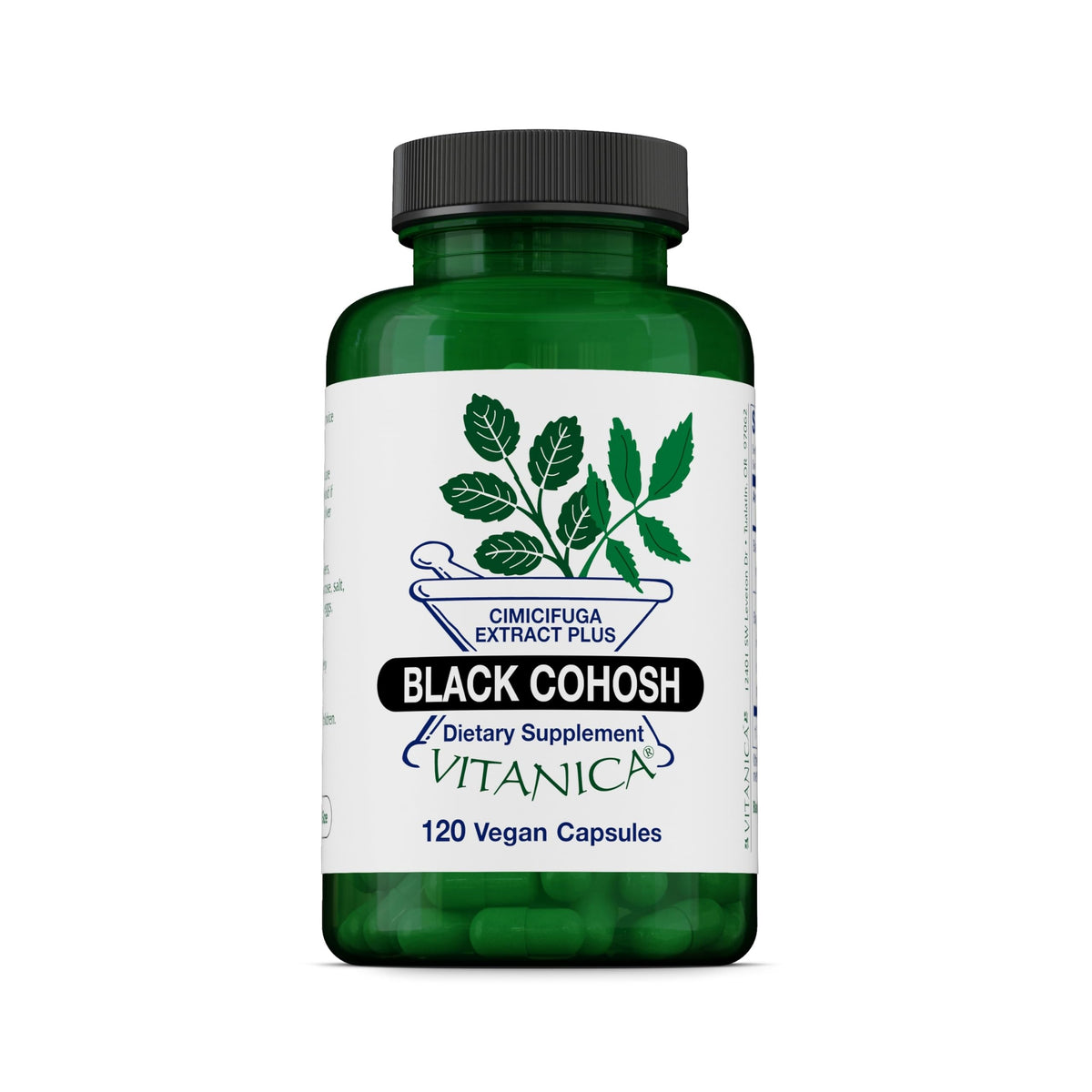 Vitanica Black Cohosh 120 capsules vue de face avec étiquette