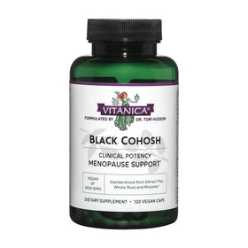 Vitanica Black Cohosh 120 capsules, vue de face avec étiquette