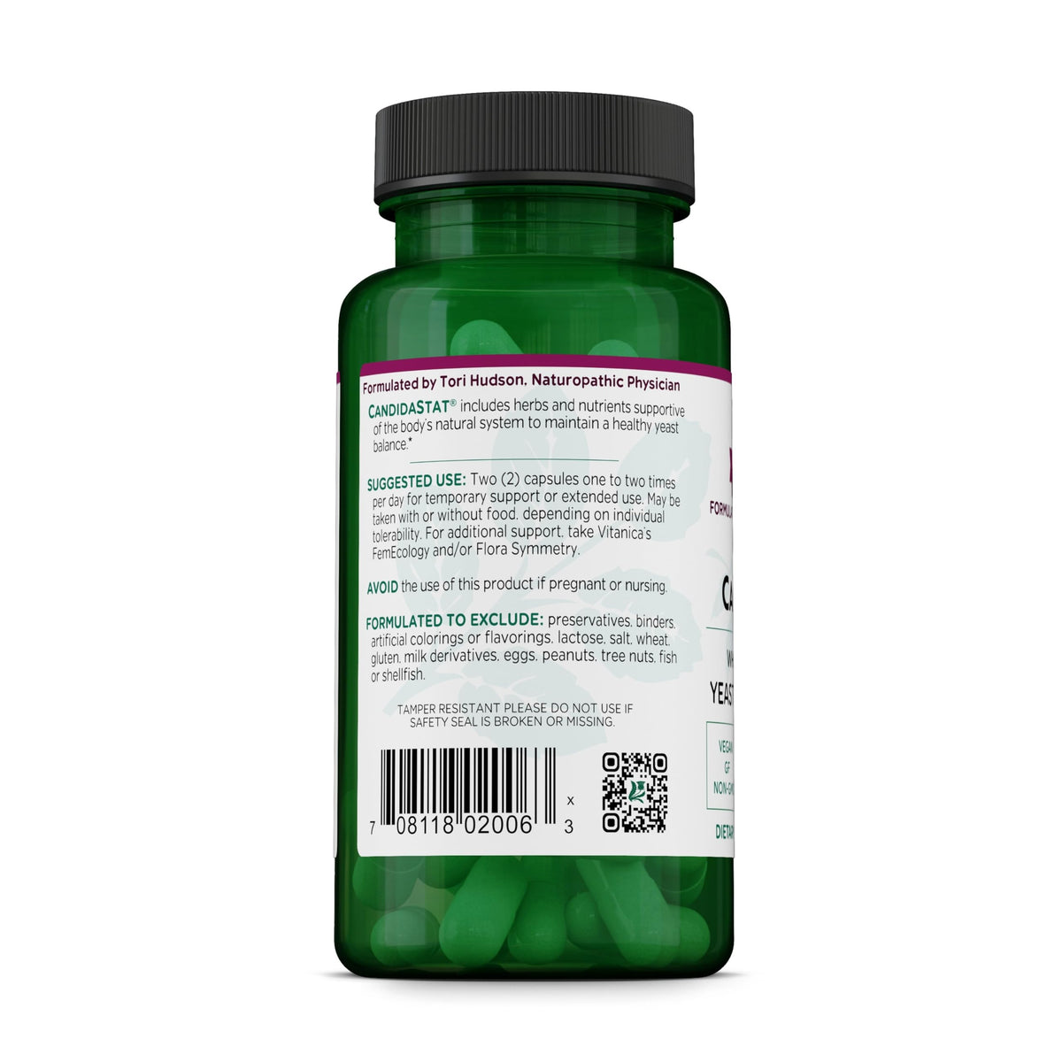 Vitanica Candidastat 60 capsules sur une table avec lumière naturelle