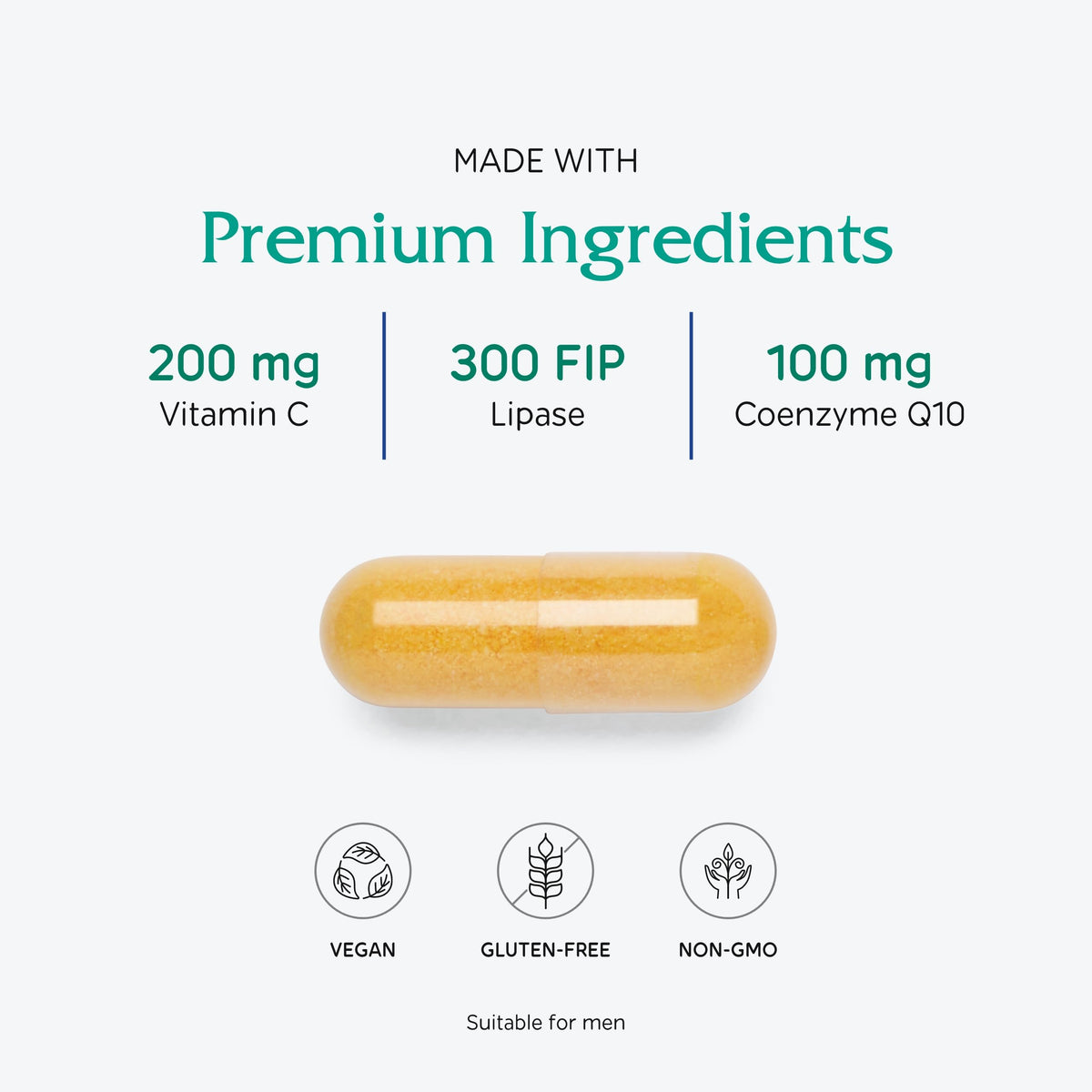 Vitanica CoQ10 Extra 100 mg à côté d'une plante verte