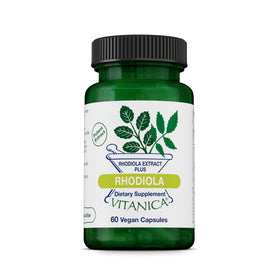 Vitanica Extrait de Racine de Rhodiola Rosea 200mg 60 Capsules vue de face