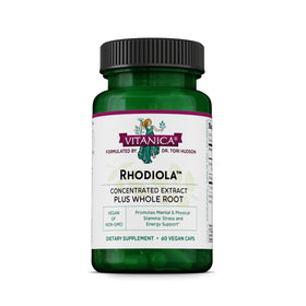 Vitanica Extrait de Racine de Rhodiola Rosea 200mg, capsules devant le produit