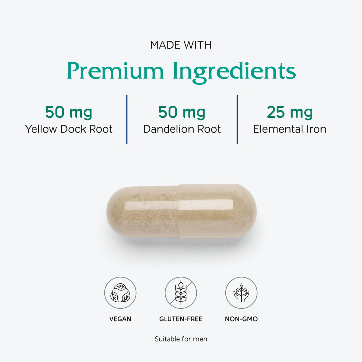 Vitanica Fer Extra 25 mg 60 capsules avec étiquette