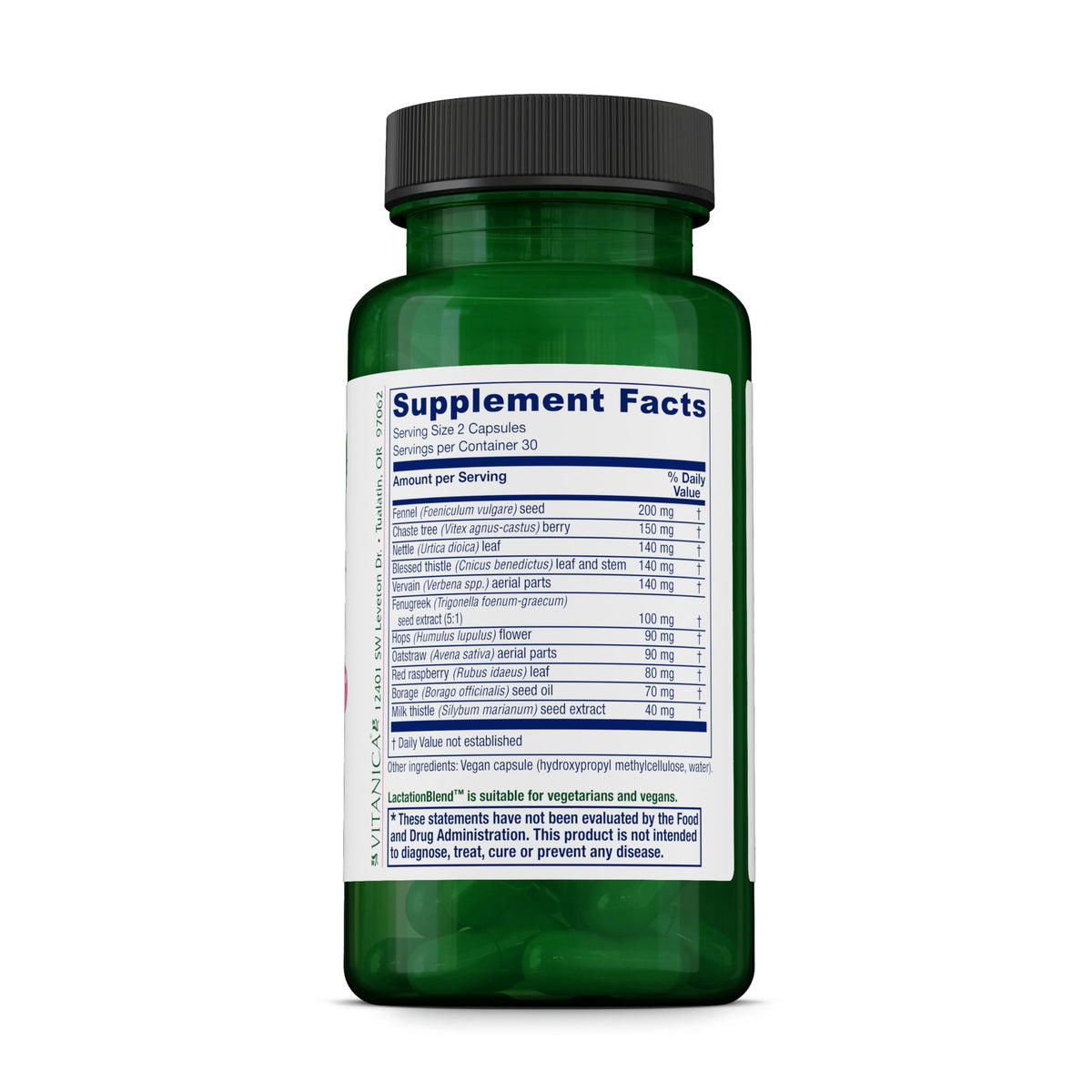 Vitanica Lactation Blend capsules avec ingrédients bio