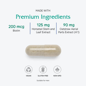 Vitanica Luminous 60 capsules côté avec informations nutritionnelles