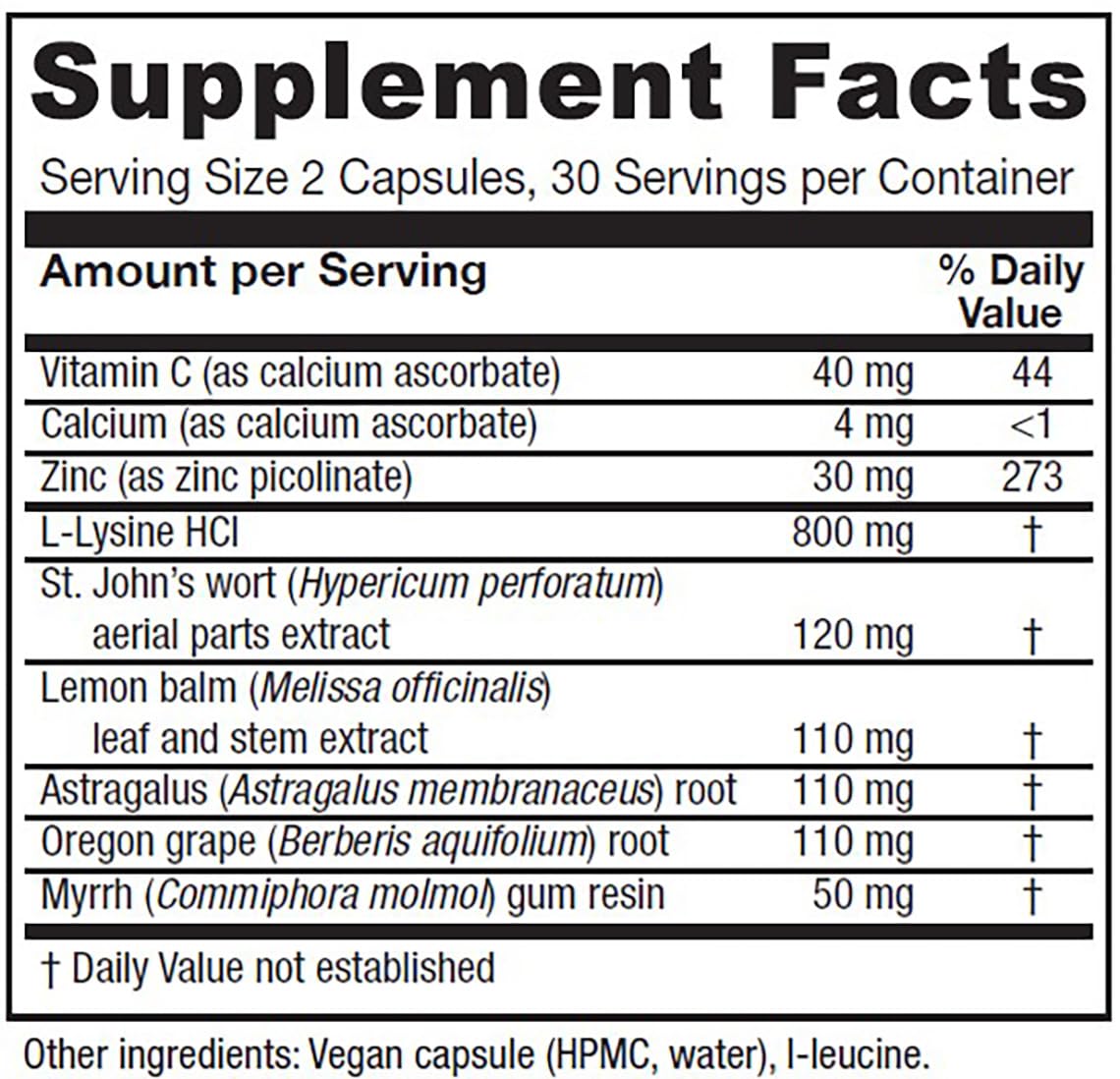 Vitanica Lysine Extra flacon avec capsules
