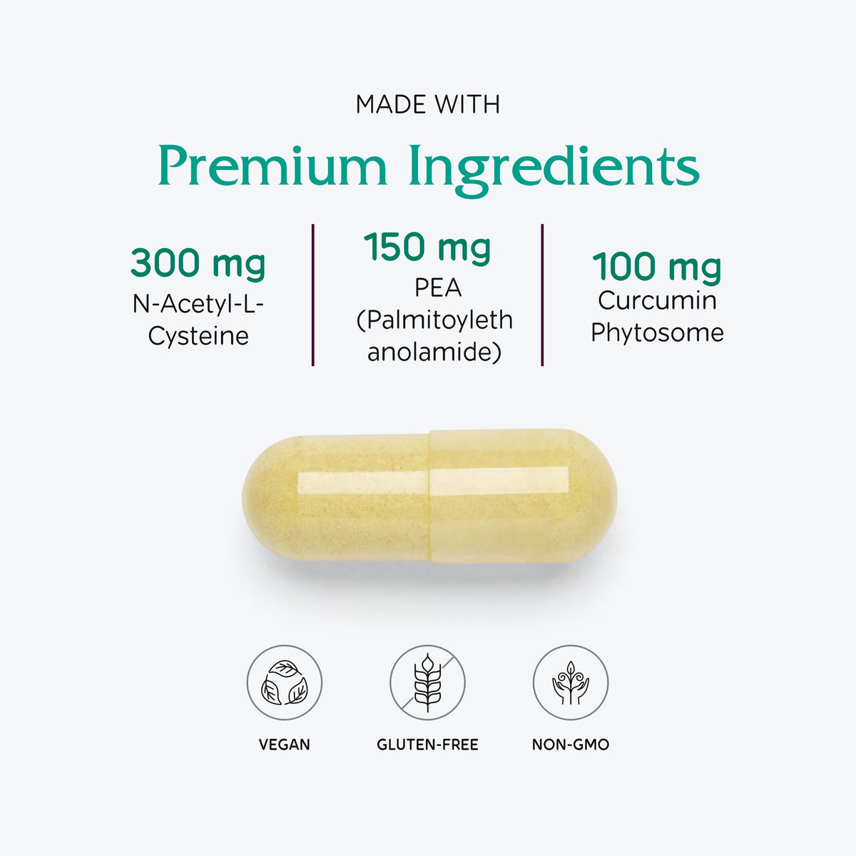 Vitanica NAC-Pea Extra capsules avec un verre d'eau