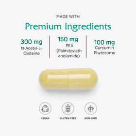 Vitanica NAC-Pea Extra capsules avec un verre d'eau