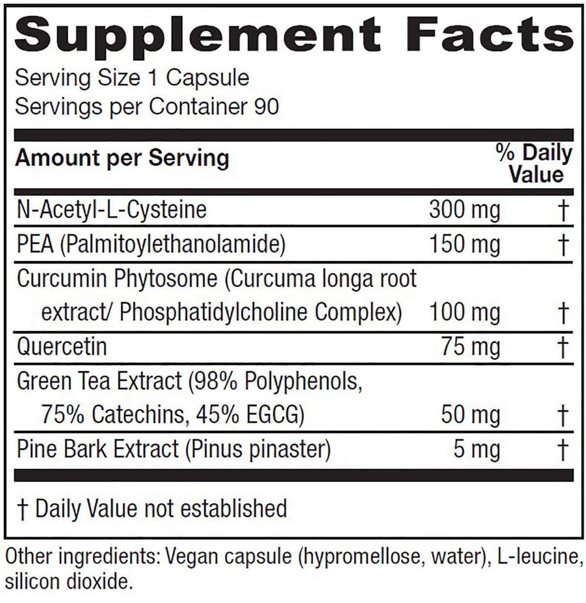 Vitanica NAC-Pea Extra emballage avec informations nutritionnelles