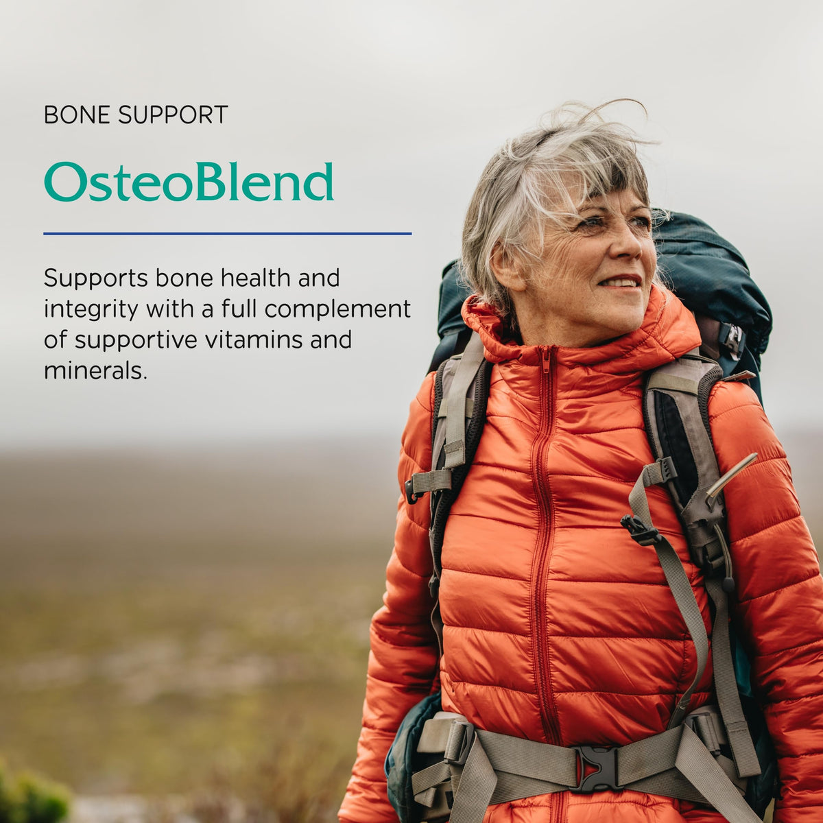 Vitanica OsteoBlend 120 capsules avec bouchon ouvert