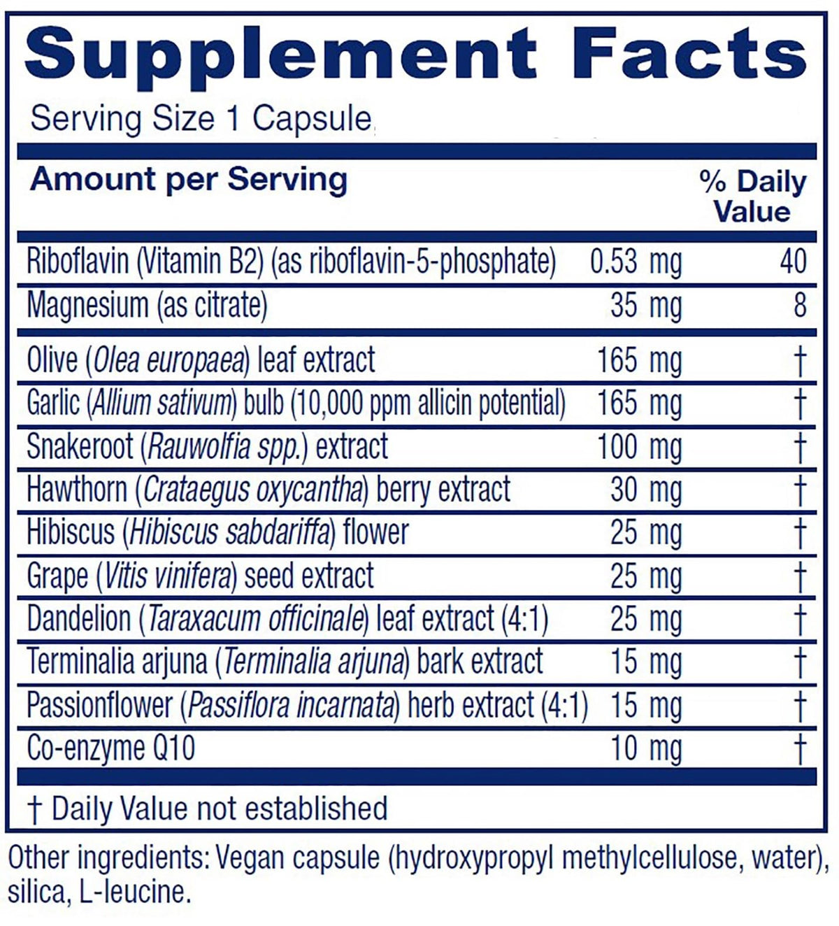 Vitanica Rauwolfia Extra 180 capsules étiquette