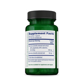 Vitanica Thé Vert capsules avec étiquette et dosage