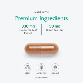 Vitanica Thé Vert capsules sur une table en bois