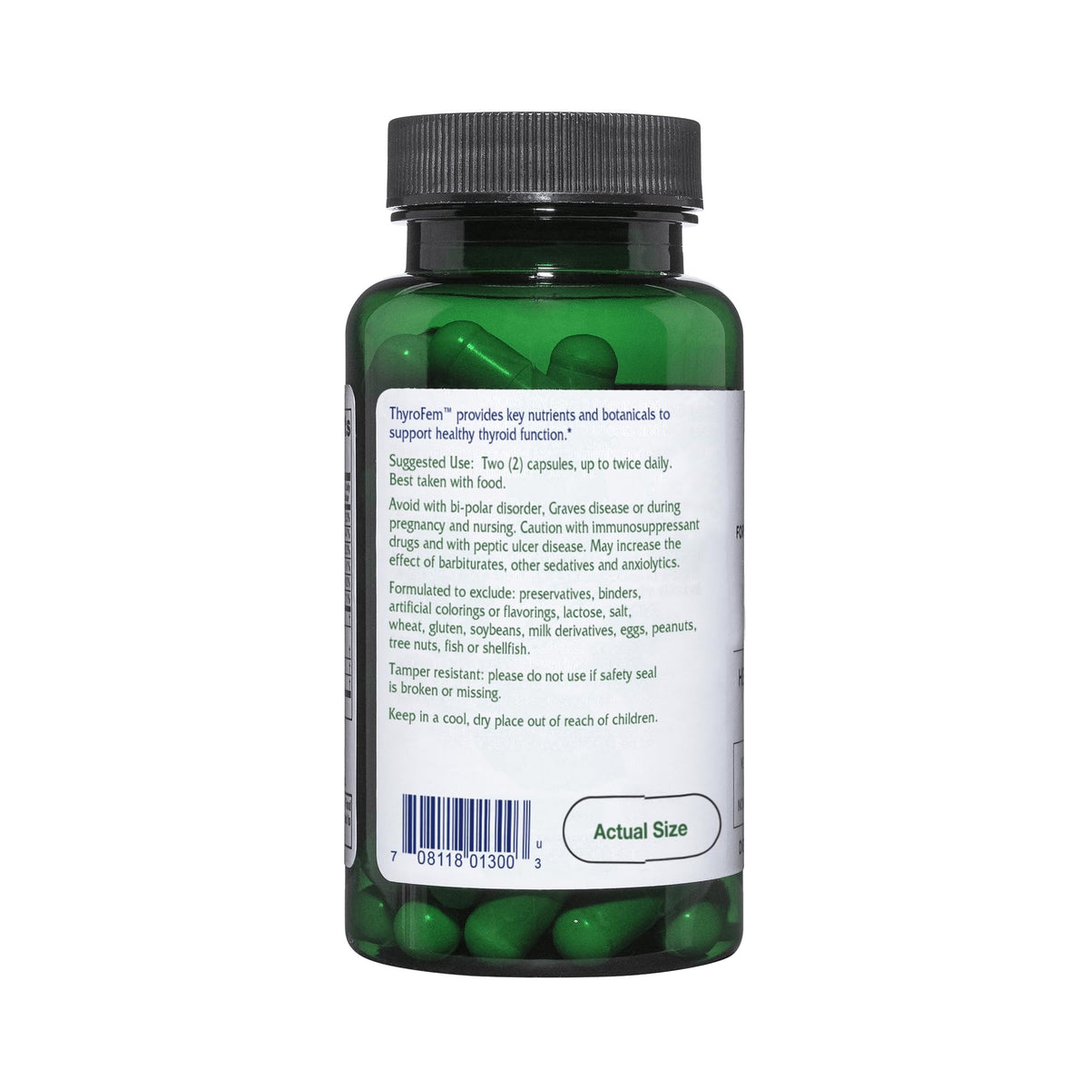 Vitanica ThyroFem capsules sur une surface blanche