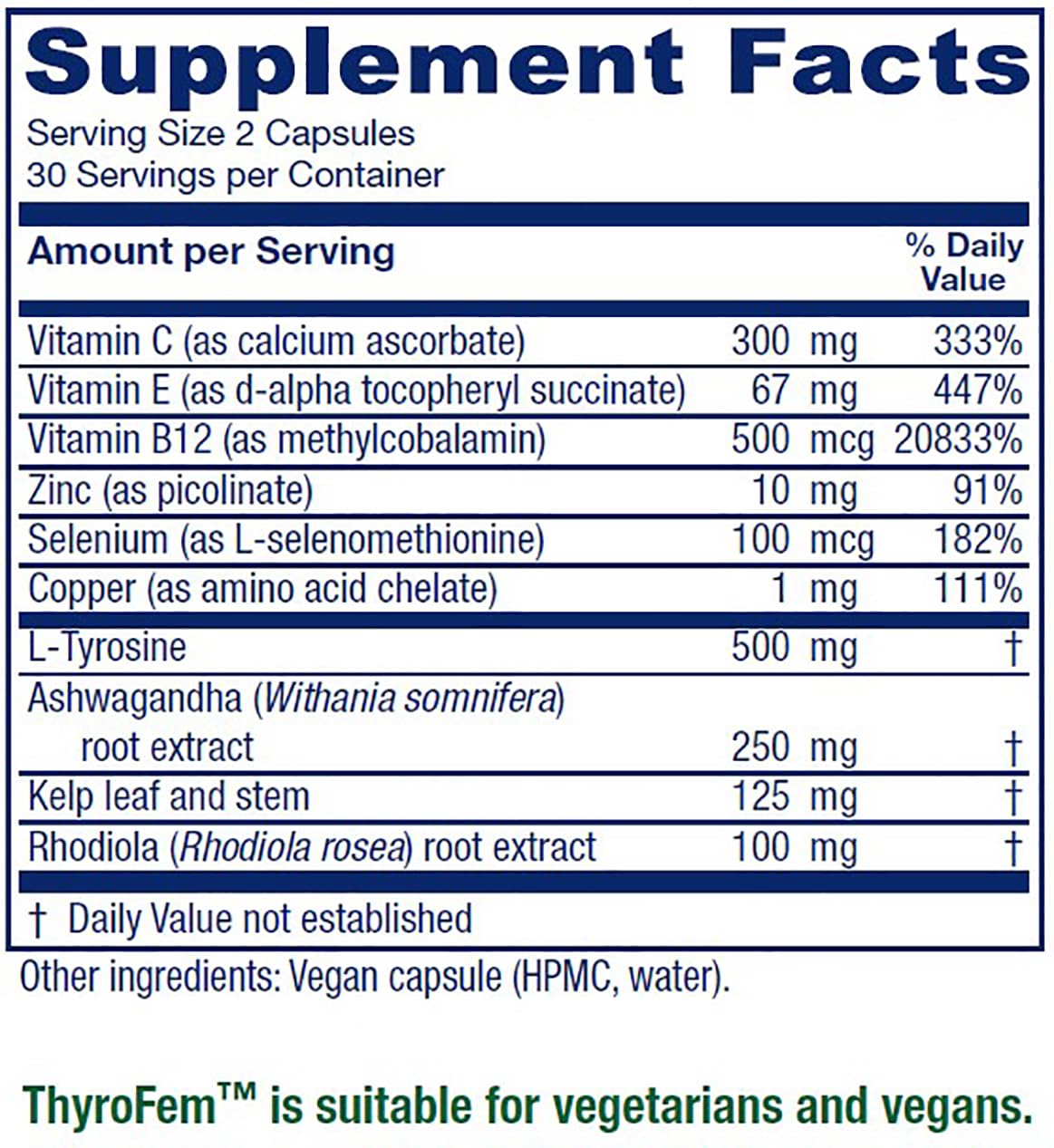 Vitanica ThyroFem flacon avec capsules