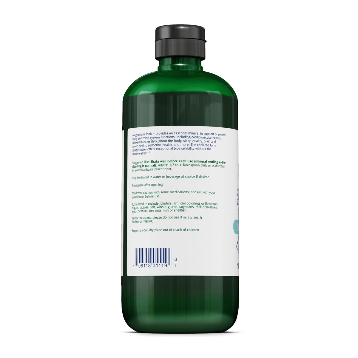 Vitanica Tonic Magnésium Bisglycinate 16 fl oz en utilisation dans un verre