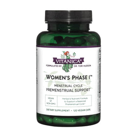 Vitanica Women's Phase I 120 capsules vue avant avec étiquette descriptive