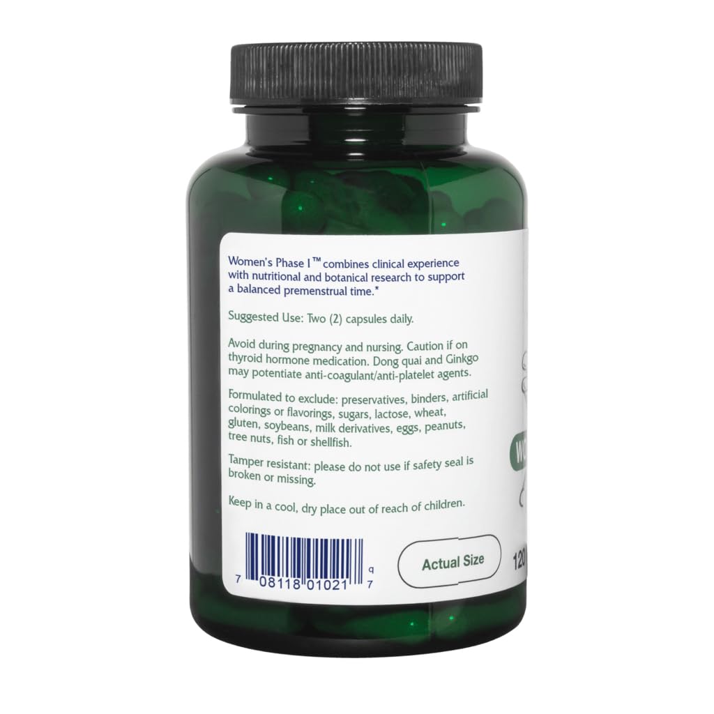 Vitanica Women's Phase I flacon ouvert avec capsules