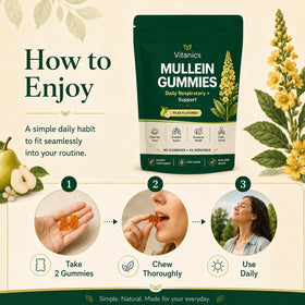 VITANICS MULLEIN Gummies, affichage des ingrédients sur l'emballage