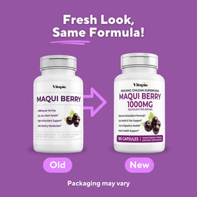 Vitapia Maqui Berry 1000mg capsules ouvertes montrant la poudre