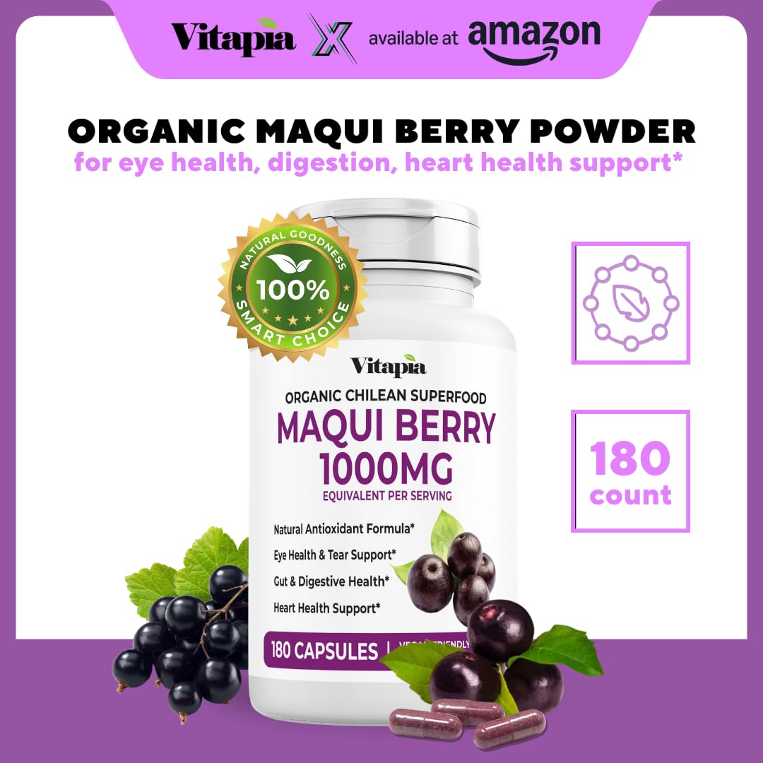 Vitapia Maqui Berry 1000mg capsules végétales sur une table