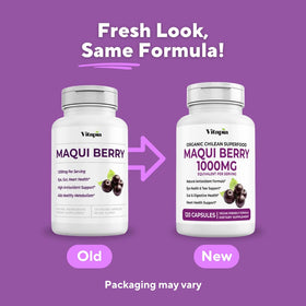 Vitapia Maqui Berry 1000mg - gélules sur une surface en bois