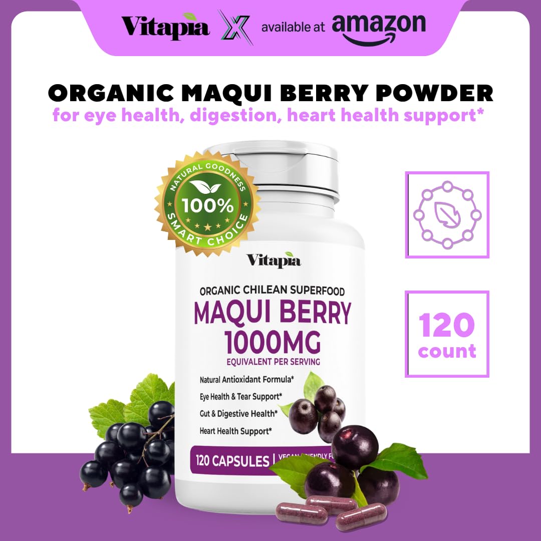 Vitapia Maqui Berry 1000mg - gélules végétales à l'intérieur du flacon