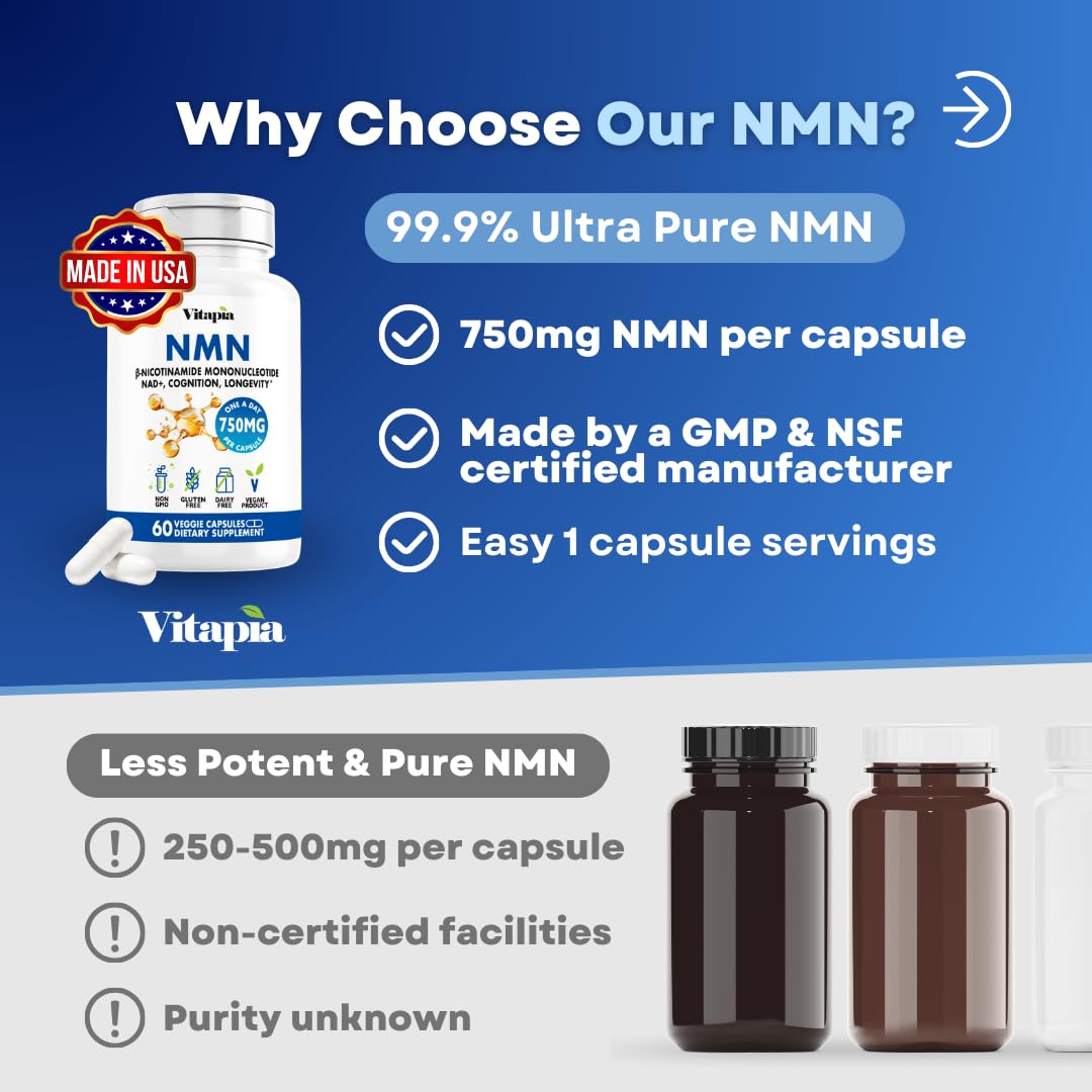 Vitapia NMN 750mg complément alimentaire vue de côté
