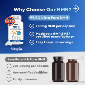 Vitapia NMN 750mg complément alimentaire vue de côté