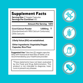 Vitapia Poudre de Calcium Corallien 1000mg capsules végétales sur une table