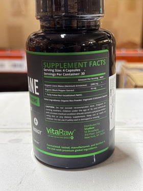 VitaRaw Lion's Mane - Étiquette des capsules