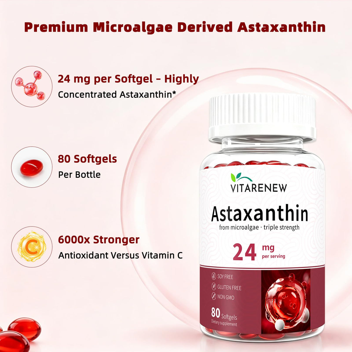 VITARENEW Astaxanthin 24mg Complex emballage