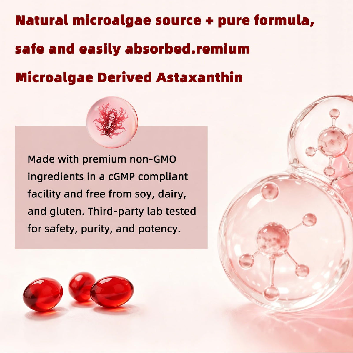 VITARENEW Astaxanthin 24mg Complex gélules sur une table