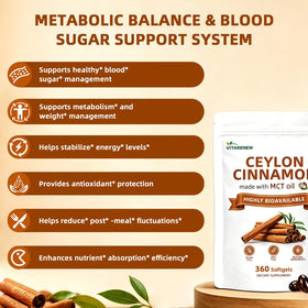 VITARENEW Cannelle de Ceylan Capsules vue arrière du flacon