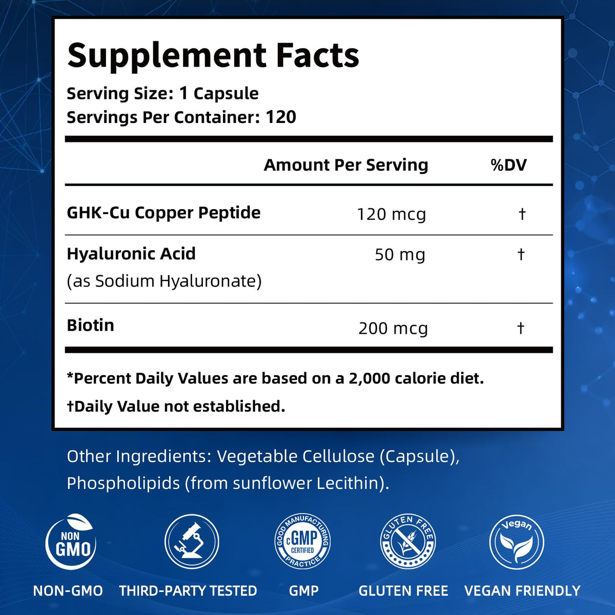 VITARENEW GHK-Cu Cuivre 120mcg bouteille avec étiquette claire