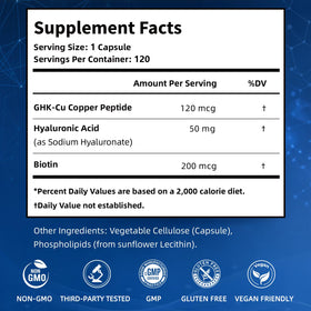 VITARENEW GHK-Cu Cuivre 120mcg bouteille avec étiquette claire
