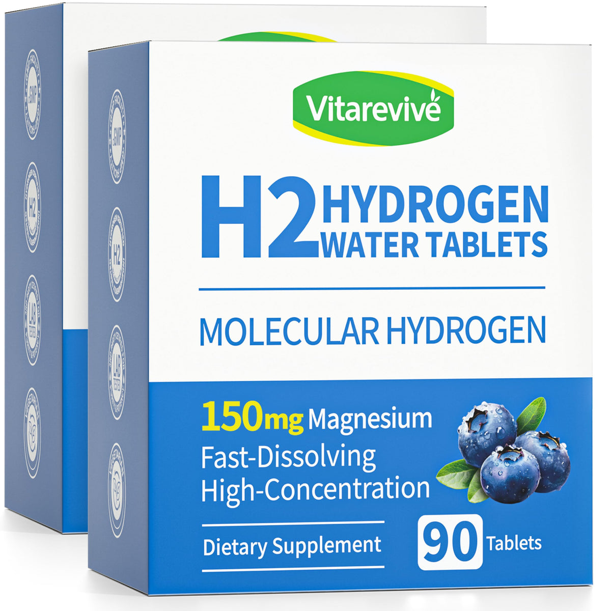 Vitarevive Comprimés d'Hydrogène Moléculaire 180 Tablettes, packaging avant