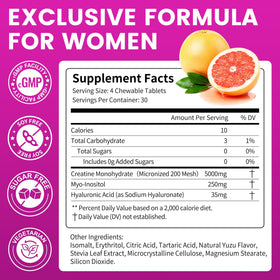 Vitarevive Créatine Monohydrate Femme comprimés à mâcher Yuzu emballage