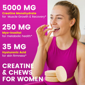 Vitarevive Créatine Monohydrate Femme comprimés à mâcher Yuzu en gros plan