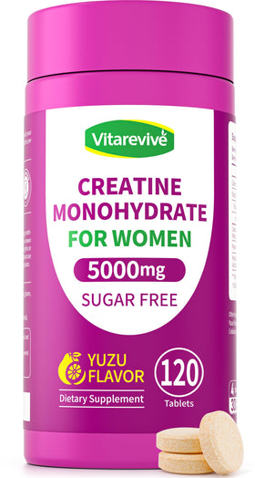 Vitarevive Créatine Monohydrate Femme comprimés à mâcher Yuzu vue de face