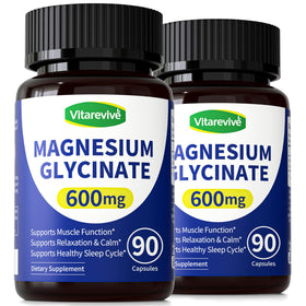 Vitarevive Magnésium Glycinate 600 mg 180 capsules vue de face