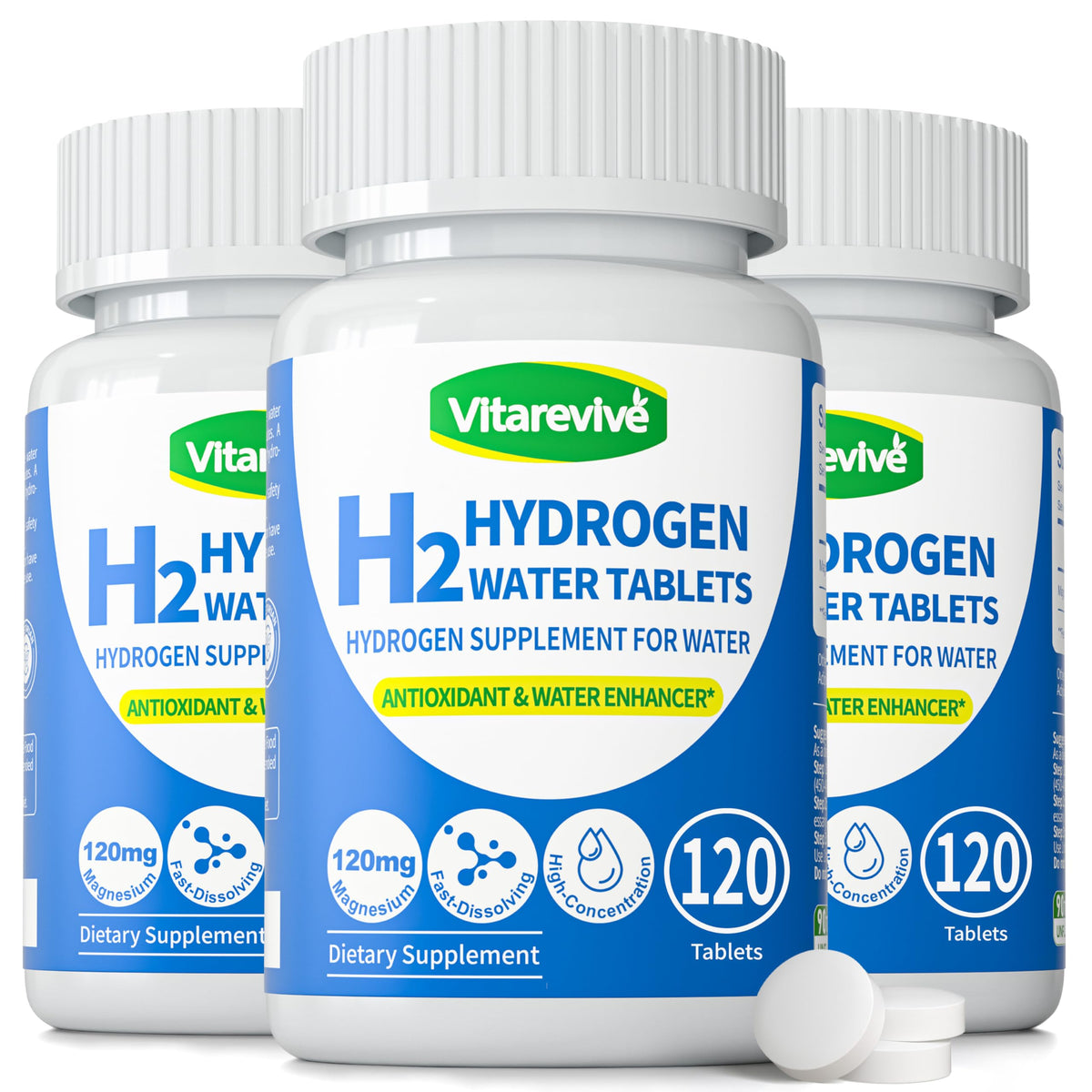Vitarevive tablettes d'hydrogène moléculaire 12PPM en boîte