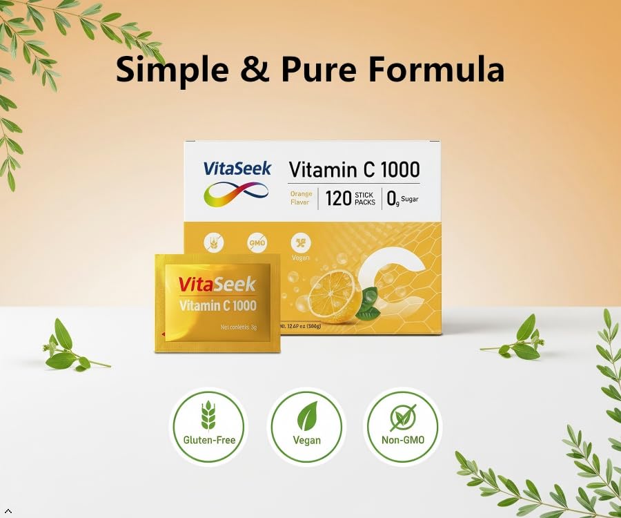 VitaSeek Poudre de Vitamine C 1000mg sachets avec fruits