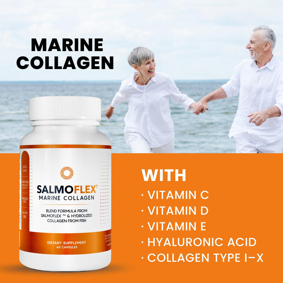 VITASEI Collagène Marin 60 Capsules avec étiquette détaillée