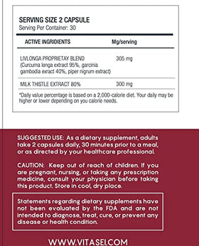VITASEI Détox Foie 60 Capsules ouverte montrant des capsules