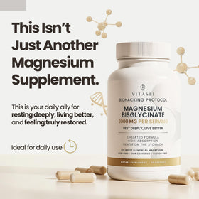 VITASEI Magnésium Bisglycinate 90 capsules avec étiquette