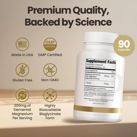 VITASEI Magnésium Bisglycinate 90 capsules avec ingrédients