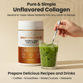 VITASEI Poudre de Collagène Hydrolysé 16oz en utilisation dans un smoothie